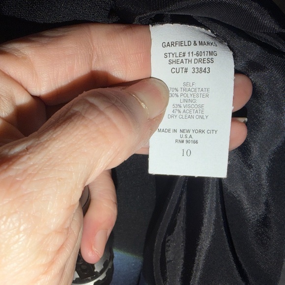NWT Garfield and Marks Black Midi Dress Business Casual Office Classic Size 10 - Picture 12 of 16